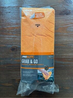 45 pack ProElite Microfiber cleaning towels cloths 12x12 Orange gray blue